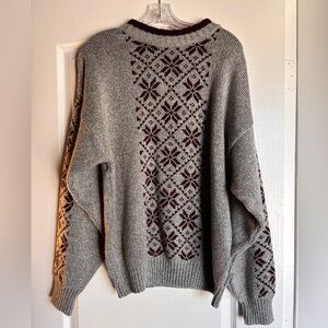 Vintage 80’s Spettro Bohemian Knit Classic Pullover Sweater Gray Mens Size XL